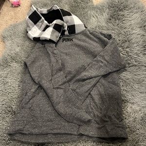 PINK hoodie plaid hood